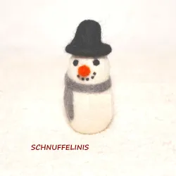 Snowman felted felt wool ornaments, Snowman mantel garland decor