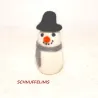 Snowman felted felt wool ornaments, Snowman mantel garland decor