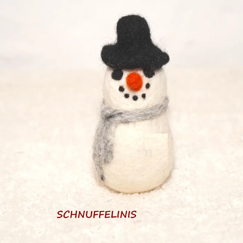 Snowman felted felt wool ornaments, Snowman mantel garland decor