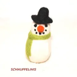 Snowman felted felt wool ornaments, Snowman mantel garland decor