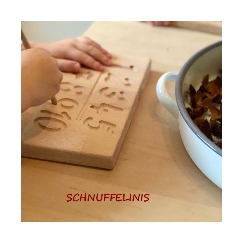 Zahlen Holzlegebrett 1 bis 10