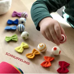 pâtes en feutre Montessori, pâtes en feutre de 9 couleurs