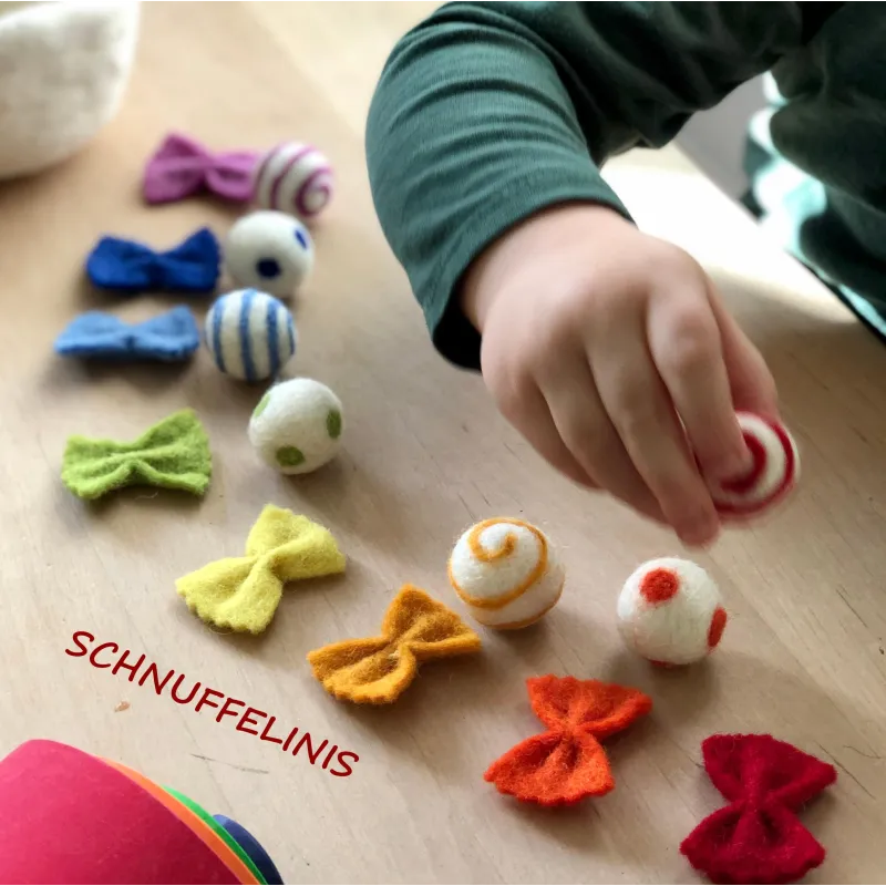 pâtes en feutre Montessori, pâtes en feutre de 9 couleurs