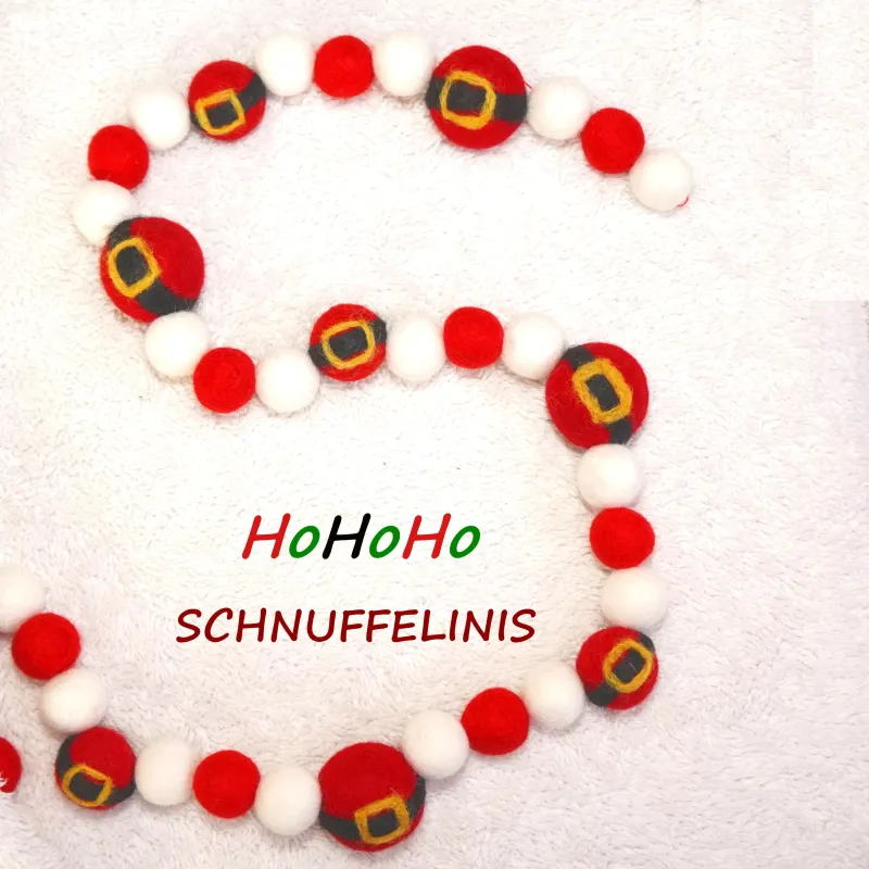 Felt balls, nostalgic Christmas garland, mantle christmas garland