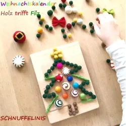 Montessori Weihnachten, Waldorf Adventskalender, Legebrett Baum