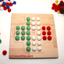Solitaire game with felt balls