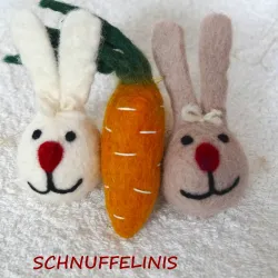 felt bunny, Easter rabbit, felt balls mobile, Easter decoration