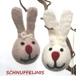 felt bunny, Easter rabbit, felt balls mobile, Easter decoration