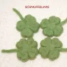 lucky fortune, four leafed clover, felted shamrock leaves