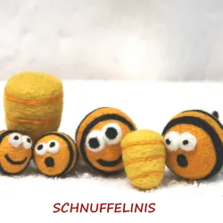 Bienen aus Filz, mit Gesichtern, Filzkugeln Mobile, Geschenk Imker