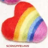 felt hearts, felted rainbow hearts, xoxo, Birthday garland