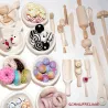 kitchen utensil for kids, montessori toy, extension wood dishes