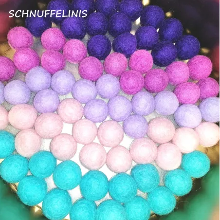 Filzkugeln Set Frühling, Pastell, 100% Wolle von Schnuffelinis