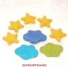 felted clouds and stars set for DIY craft mobile, Baby felt balls