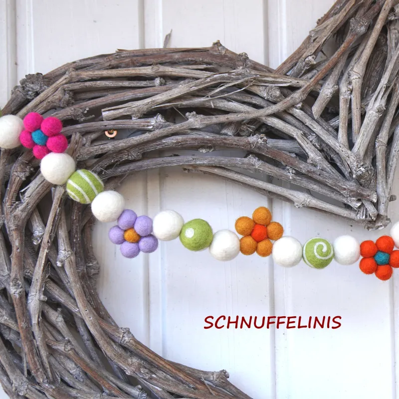 St Patrick´s day felt balls garland, Spring garland, spring decoration