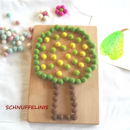 Apfelbaum Legebrett Obst, Legebrett Obstbaum, Obst + Farben lernen