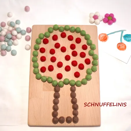 Montessori fruit tree idea, tracing board, toddler gift idea