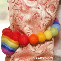 Filzkugeln Raffhalter, sanfte Farben Vorhangbänder, Regenbogen Band