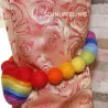 Tiranti per tende fatti di feltro, l'arcobaleno, Cuore arcobaleno