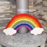 felted rainbow, rainbow mural, baby mobile Rainbow felt balls mural XL