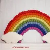 felted rainbow, rainbow mural, mobile strings, murals