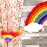 Filzkugeln Wandbild Regenbogen, Wickeltisch Kinderzimmertür Türkranz