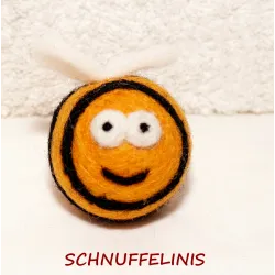 wool felt bees, Baby Mobile, cat toy bees, Bees felted with 5 faces