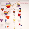 Baby mobile, Montessori Mobile, Felt hearts rainbow, love rainbow