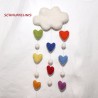 Baby mobile, Filzkugeln Mobile, Filzkugeln Regenbogen Mobile, Herzen