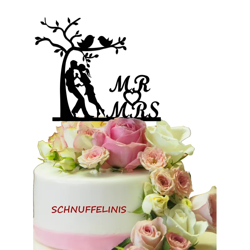 Cake topper Brautpaar unterm Liebesbaum