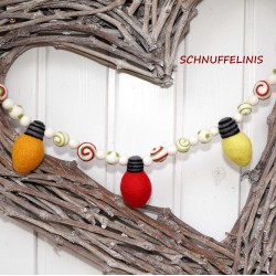 warm helle Lichterketten Weihnachtsbaumschmuck, Lichterkette aus Filz