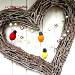 warm helle Lichterketten Weihnachtsbaumschmuck, Lichterkette aus Filz