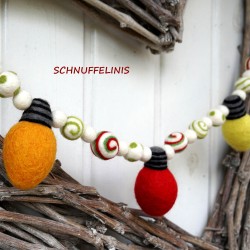 warm helle Lichterketten Weihnachtsbaumschmuck, Lichterkette aus Filz