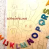 Guirlande de lettres en feutre, colorée et gaie, Montessori