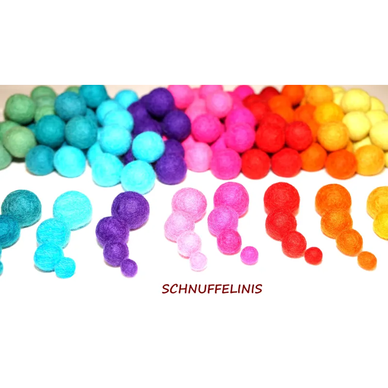 Palline di feltro colorate mix di spruzzi, Montessori, idee Sensori