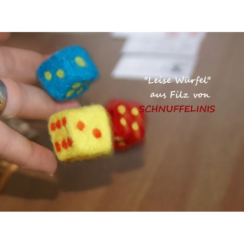 Würfel, aus Filzwolle, Filzwürfel, Kinderwürfel, Spielfiguren Würfel, aus Filzwolle, Filzwürfel, Kinderwürfel, Spielfiguren