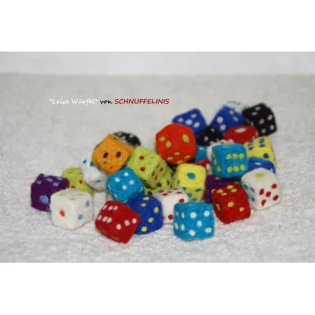 felt dice, dice, dice made of 100% wool, colorful cube