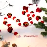 Weihnachtsmann Lichterkette, Weihnachtskugeln Santa, Christbaum, rote Baumkugeln