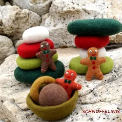Christmas ball gingerbread men, Christmas ornaments, felt balls christmas