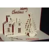 Christmas card, Winter village, cute 3d popup card, Winter cards