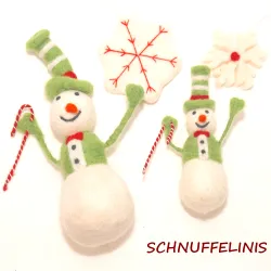 Schneemann mit Zylinder, Adventskranzdeko Schneemann, Weihnachtsdeko