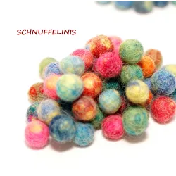 Felt balls mottled colorful...