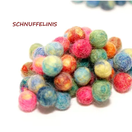 palline di feltro marmorizzate fatte a mano, Palliene di multicolore