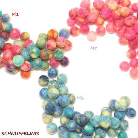 Filzkugeln bunt meliert Sets