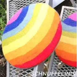 Filz Sitzkissen Regenbogen rund
