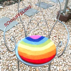 Rainbow seat cushion, felt seat cushion, round seat cushion, felt cushion