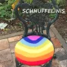 Filz Sitzkissen Regenbogen rund