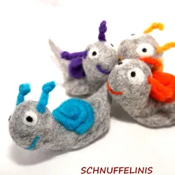 Snails made of felt, baby mobile, gift gardener, animal baby mobile