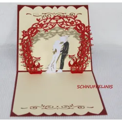 Hochzeitskarte Liebespaar, Popup Karte 3D