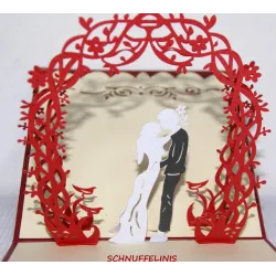 Hochzeitskarte Brautpaar 3D...